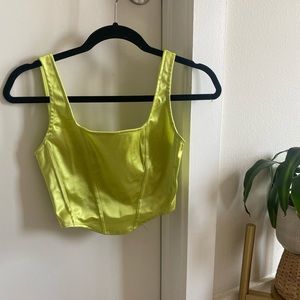 Neon green corset crop top